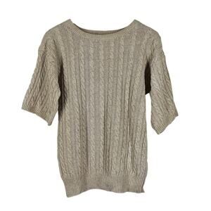 RALPH LAUREN KNIT BEIGE PULLOVER SWEATER – WOMEN'S SIZE S – CABLE TEXTURE